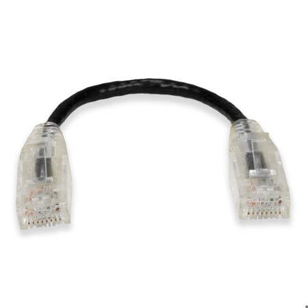 Add-On 6IN RJ-45 MALE TO RJ-45 MALE CAT6 STRAIGHT BLACK SLIM UTP COPPER PVC P ADD-0-5FSLCAT6-BK